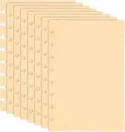 uxcell 4 Pair Discbound Notebook Cover, 5.75" x 8.74" Junior Size PP Disc Planner Cover for Arc Notebook Happy Planner Office Product, Golden Brown