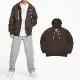 Nike 外套 Solo Swoosh Jacket 棕 咖啡 白 連帽 內刷毛 男款 保暖 小勾 DR0404-237