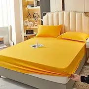 Mattress ("en":"Soft 4 Way Stretch Bedding,Thick Brushed Solid Color Mattress Protector, Bedroom Hotel Mattress Topper, Fit 12"/30cm Deep Mattress,yellow,180x200cm+30cm")