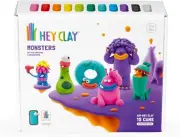 Hey Monsters Set-Colourful Modeling Kids-Air Dry Clay Kit 15 cans and Sculpti...
