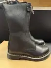Dr. Martens Womens 1B99 Front Zip Leather Boots EU 41 US 9 Black Mid Calf NIB