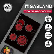 GASLAND chef 77cm Ceramic Cooktop 4 Cooking Zone Touch Control Hard Glass Electric Hob