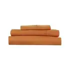 3-Piece Rust Solid 75 Thread Count Polyester Twin Sheet Set