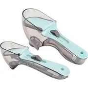 2pcs adjustable measuring spoons kitchen plastic scale measuring spoons