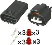BIZOCA 1/5/10/20/50/Set 3 Pin Automotive Plug 6189-0099 / VSS 1JZ 2JZ Map Sensor 90980-10841 Turbo Pressure Socket LX13(3p Male Female,5 Sets_3P)