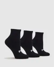 Unisex Youth Qtr Socks 3pk - BLACK - BLACK