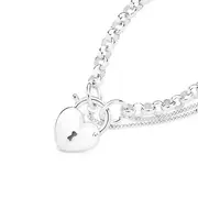 Silver 19cm Solid Belcher Padlock Bracelet