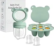 WeSweet Baby Fruit Feeder Pacifier - Silicone Baby Food Feeder- Breastmilk Popsicle Freezer Molds for Baby Teething & Infant Self Feeding (Green)