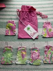 NEW LILLY PULITZER CLASSIC SHIFT ORNAMENTS SET OF 6 FREE SHIPPING