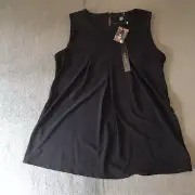 Tahari Navy Flowy Dressy Top Womens Size XS New