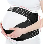 [Langtaojin] Maternity Belly Band, Pregnancy Support Belt, Breathable Belly Support Brace for Abdomen, Pelvis, Waist and Back Pain, Lightweight Abdominal Binder, Adjustable 3-in-1 Belt for Pregnancy(XXL Size)