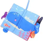 Kisangel 1Pc Ocean Animals Fabric Book for Soft Lightweight Early Educational Cloth Book Sensory Awareness Imagination Development