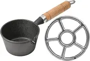 YARNOW Mini Cast Iron Frying Pan with Handle Portable Skillet for Eggs and Omelettes Compact Iron Cookware for Outdoor Camping and Indoor Cooking