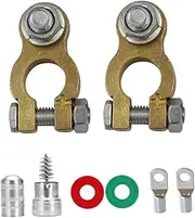 Alipis 1Set Car Battery Terminal Connectors with Washers Terminal Brush and Connector Terminals for and Boat Battery Applications