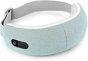 Foldable Travel Smart Air Compression Heated Eye Massager with Vibration for Migraines Reducing Eye Strain Fatigue Improve Sleep, Dark Circles, Dry Eyes