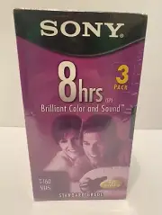 New Sealed Sony 6 Hrs Hour VHS VCR Tapes T-120 Standard Grade T-120VL