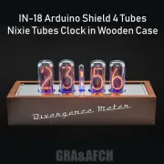 IN-18 Nixie Tubes Clock in Wooden Case GPS Temp Sensor 12/24H Slot Machine