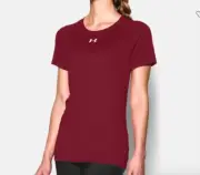 Under Armour Women's Locker Short Sleeve T-Shirt Cardinal Gym, Yoga, Exercise