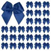 200-Pack Mini Craft Ribbon Bow 1x1 Inch for Craft DIY[Navy Blue]