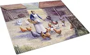 Caroline's Treasures BDBA0352LCB Chicken Hen Feeding Time Glass Cutting Board, Large, Multicolor
