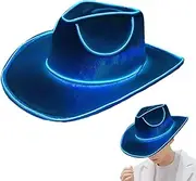 [Generic] LED Cowboy Hat,Cowgirl Hat Disco Cowboy Hat - LED Hat Cowboy Hats, Sparkly Cowboy Hat Battery Operated, Glow in The Dark