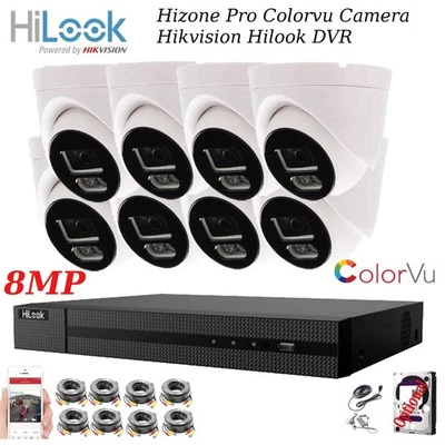 CCTV SYSTEM HIKVISION DVR 8MP COLORVU NIGHTVISION OUTDOOR CAMERA SECURITY KIT