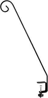 Railing Deck Hook - Squirrel Proof Shepherd Hook, Deck Bird Feeder Hanger | Heavy Duty Fence Balcony Railing Bracket, Wall Mounted for Hanging Bird Feeder Planter Baskets Wind Chimes