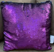 MERMAID PILLOW FLIP SEQUINS 13”x 13” SHIMMERING PURPLE SEQUINS SUPER CUTE!!