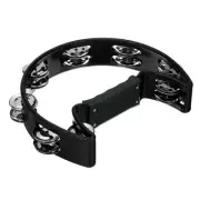 Tambourine, Hand Bell Wrist Bells Percussion Instruments with 8 Bells, Black