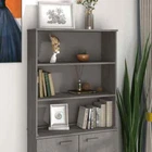 Top for Highboard"HAMAR" Light Grey 85x35x100cm Solid Wood Pine vidaXL