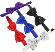 [ROMISBABA] 5pcs Neck Tie Blue Bow Tie Gold Tie Bar Decor White Bow Tie Knitted Tie Buckles Tie Pins Tie Men Hot Pink Bow Ties for Men Glittery Bow Ties Black Silk Bow Tie for Men