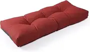 SUNROX LokGrip Non slip Tufted Memory Foam Bench Cushion, FadeShield Water Resistant Durable Thicken Outdoor/Indoor Bench Seat Pads 36x14x4 inch, Burgundy
