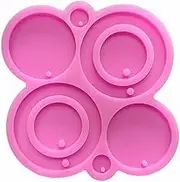 Shiny Glossy Round Circle Shape Earrings Silicone Molds for DIY Craft Keychain Polymer Clay Mold Necklace Epoxy Pendant Jewellery Resin Crafting Making Backpack Cake Decor Fondant Mould