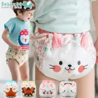 在飛比找momo購物網優惠-【韓國 BebeZoo】動物臉造型六層紗寶寶學習褲/尿布褲(