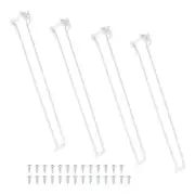 4 x Foldable Hairpin Legs 21" Metal Folding Table Legs Rubber Pads Screws White