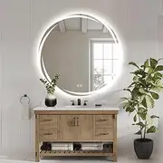 Round LED Mirror 80cm Whirlwind Frosted Defogger Dimmable