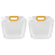 2Pcs 2.5L Collapsible Water Container Bag Plastic Storage Jug Water Bag, Clear
