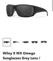 LENSES ONLY!! Lenses for Wiley X Omega, Tinted Grey LENSES ONLY!!