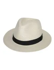 [Rigon] Pana Mate Flexibraid Fedora Hat in Ivory