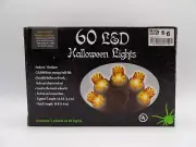 String of 60 Orange LED Lights Indoor/Outdoor 16 Feet Halloween