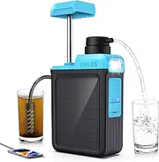 BKLES 3-in-1 Solar Electric Water Filter with Hand Pump - Camping Water Purifier System Survival Portable Water Filter with Emergency Light Survival Gear for Hiking Travel Backpacking