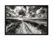 Beach Path balck & white Framed Print Fine Art Poster Print