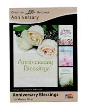 Anniversary Blessings Box Set 12 Cards & Envelopes NEW 4 Designs KJV Scripture