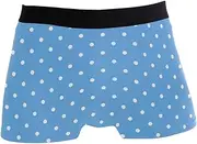 [RPLIFE] Blue Gradient Boxers Briefs for Men, Mens Soft Boxer Briefs, Anti Chafing Underwear Men S