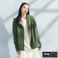 在飛比找Yahoo奇摩購物中心優惠-JEEP女裝 不對稱門襟長袖連帽外套-綠色