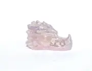 Natural Rose quartz Electroplate Dragon Head Skull Polished Healing Crystal 2.5"