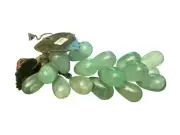 Vintage Jade Jadite Stone Green Grape Cluster Stone Leaves Ganz