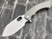 TwoSun Folding Knife 14C28N Titanium Handle Camping Pocket Knife TS459-14c-Sand