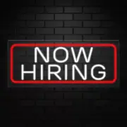 Now Hiring Sign for Business Displays | LED Flex Neon | 32"W x 13"H x 1"D