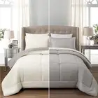 5pcs Twin Size Grey White Reversible Comforter Bedding Set w/ Sheets,Comforter